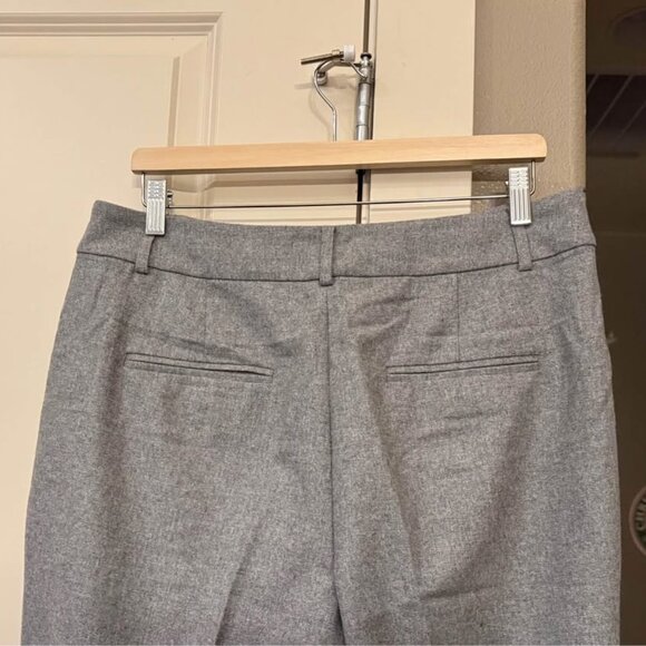 Women’s Loft NWT Gray Lined Straight Cropped Cuff Wool Blend Dress Pants-Size 12 - Picture 8 of 10